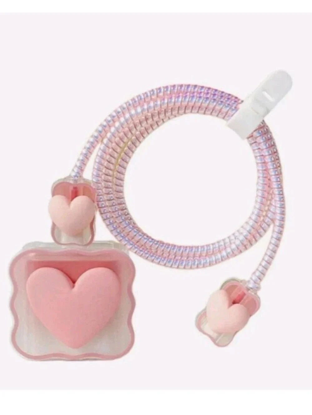 Heart Pattern For Cube and Cable Protector for iPhone 20W USBC to USBC